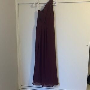 Elegant One-Shoulder Dress in Rich Burgundy